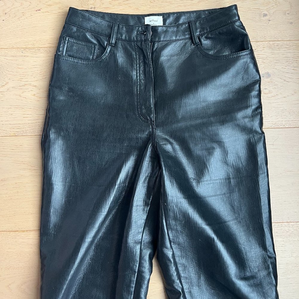 Aritzia Black Faux Leather Melina Pants